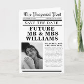 Moderne minimalistische krantenbruiloft bewaart de (Voorkant)