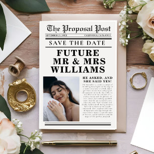 Moderne minimalistische krantenbruiloft bewaart de