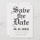 Moderne minimalistische krantenbruiloft bewaart de kaart (Achterkant)