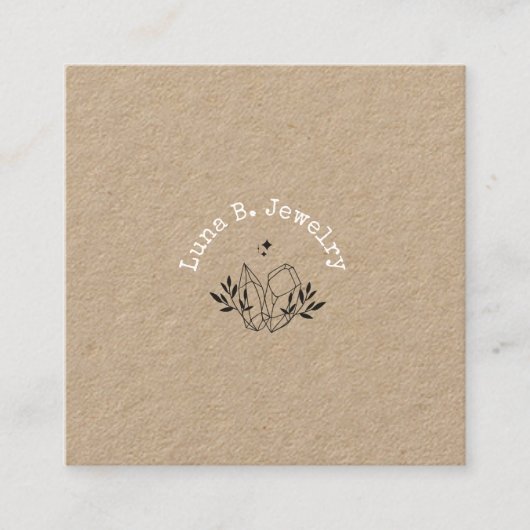 Moderne minimalistische kristallijne winkel voor j vierkante visitekaartje (Voorkant)