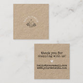 Moderne minimalistische kristallijne winkel voor j vierkante visitekaartje (Voorkant / Achterkant)