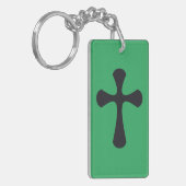 Moderne Minimalistische Kruis Hedendaagse Christel Sleutelhanger (Voorkant Links)