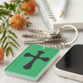 Moderne Minimalistische Kruis Hedendaagse Christel Sleutelhanger (Voorkant Rechts)