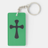 Moderne Minimalistische Kruis Hedendaagse Christel Sleutelhanger (achterkant)