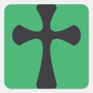 Moderne Minimalistische Kruis Hedendaagse Christel Vierkante Sticker