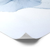 Moderne minimalistische kunst, doorschijnende bloe poster (Hoek)