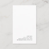 Moderne minimalistische kunst visitekaartje (Achterkant)