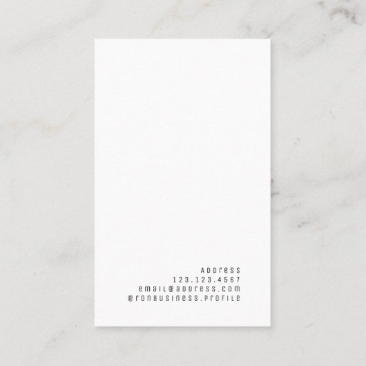 Moderne minimalistische kunst visitekaartje (Achterkant)