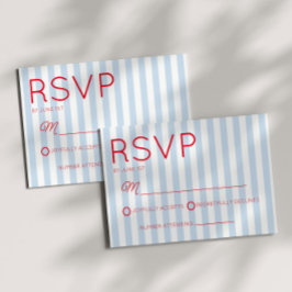 Moderne Minimalistische Kust Rode Blauwe Strepen T RSVP Kaartje