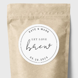 Moderne Minimalistische Laat Liefde Brouwen Trouw  Ronde Sticker