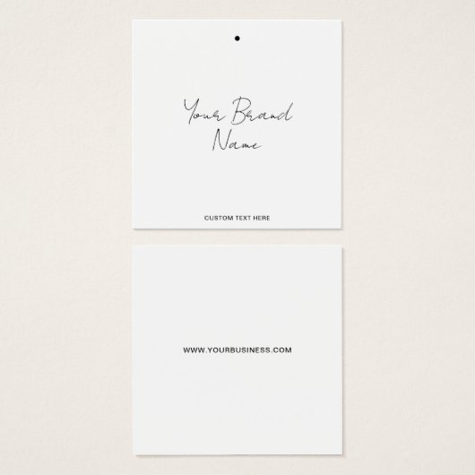 Moderne minimalistische label kleding hangen Label Vierkante Visitekaartjes (Voorkant /achterkant)