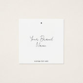 Moderne minimalistische label kleding hangen Label Vierkante Visitekaartjes (Voorkant)