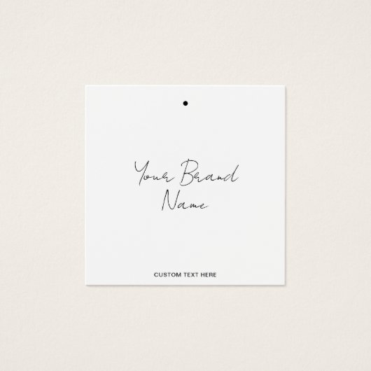 Moderne minimalistische label kleding hangen Label Vierkante Visitekaartjes (Voorkant)