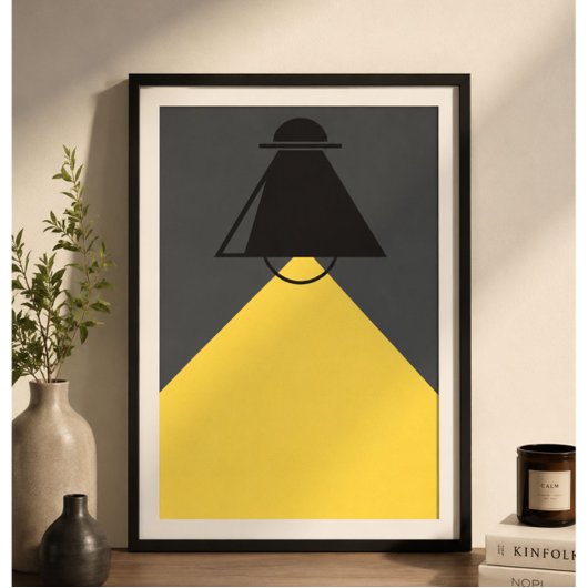 Moderne Minimalistische Lamp Muurkunst Print |