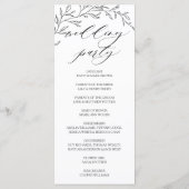 Moderne minimalistische Laurel Branch bruiloft pro Programmakaart (Achterkant)