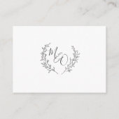 Moderne minimalistische laurier bruiloft die goed  informatiekaartje (Achterkant)