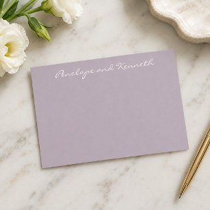 Moderne Minimalistische Lavendel Paarse Eenvoudige Bedankkaart