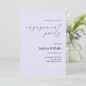 Moderne minimalistische lavendel verlovingsfeest kaart (Staand voorkant)