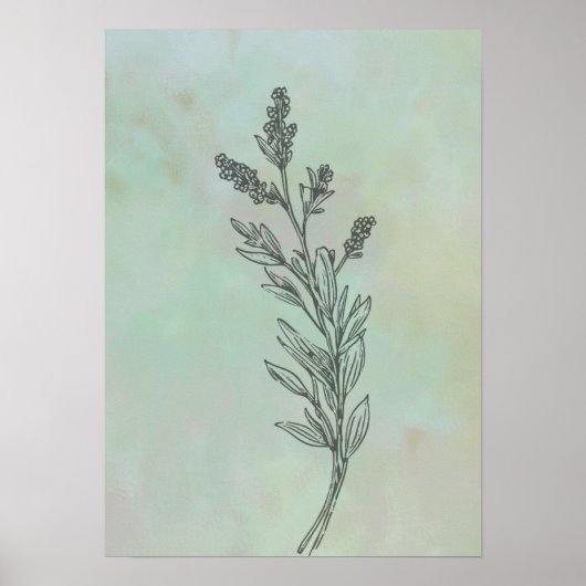 Moderne minimalistische lavendelbloem poster (Voorkant)