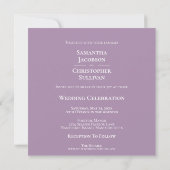 Moderne minimalistische lavender Square Photo Wedd Kaart (Achterkant)