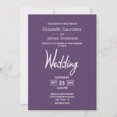 Moderne minimalistische lavender White Wedding Kaart (Voorkant)