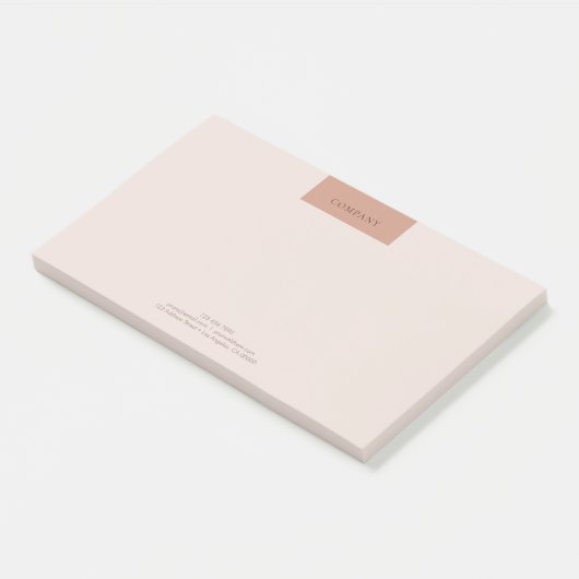 Moderne minimalistische lay-out standaard warme ko post-it® notes (Schuin)