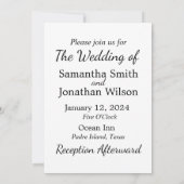 Moderne minimalistische legant 4-fotobruiloft kaart (Achterkant)