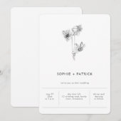 Moderne minimalistische legant Daffodil Spring Wed Kaart (Voorkant / Achterkant)