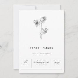 Moderne minimalistische legant Daffodil Spring Wed Kaart