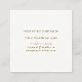 Moderne minimalistische legant hair Stylist Vierkante Visitekaartje (Achterkant)
