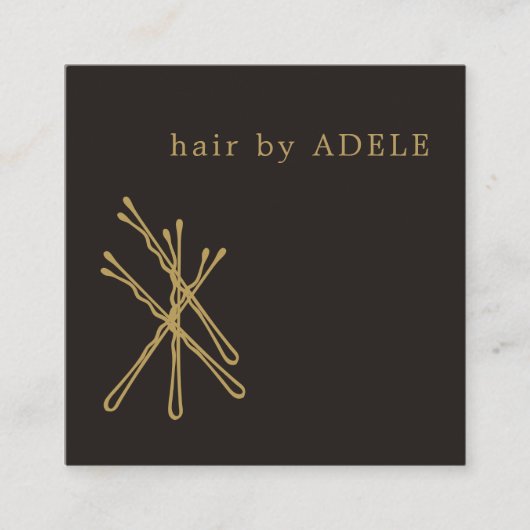 Moderne minimalistische legant hair Stylist Vierkante Visitekaartje (Voorkant)
