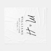 Moderne minimalistische legant monogram huwelijksd fleece deken (Voorkant (Horizontaal))