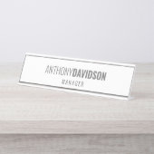 Moderne, minimalistische legant professional bureau naambordje (Voorkant)