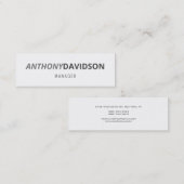 Moderne, minimalistische legant professional mini visitekaartje (Voorkant / Achterkant)