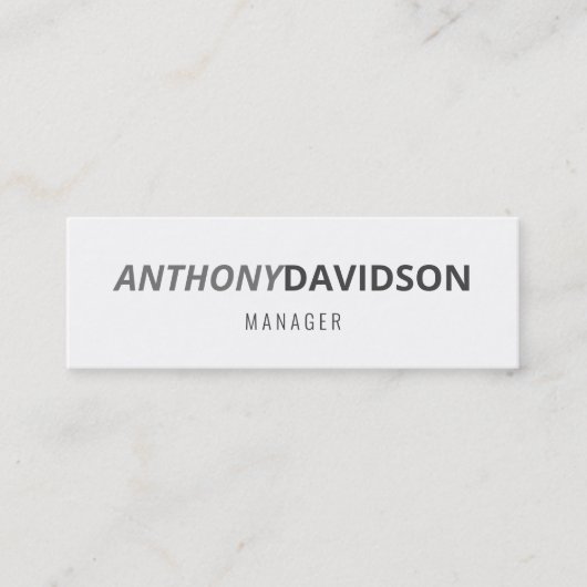 Moderne, minimalistische legant professional mini visitekaartje (Voorkant)