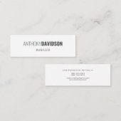 Moderne, minimalistische legant professional mini visitekaartje (Voorkant / Achterkant)