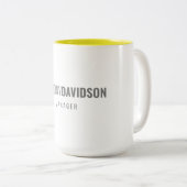 Moderne, minimalistische legant professional tweekleurige koffiemok (Voorkant rechts)