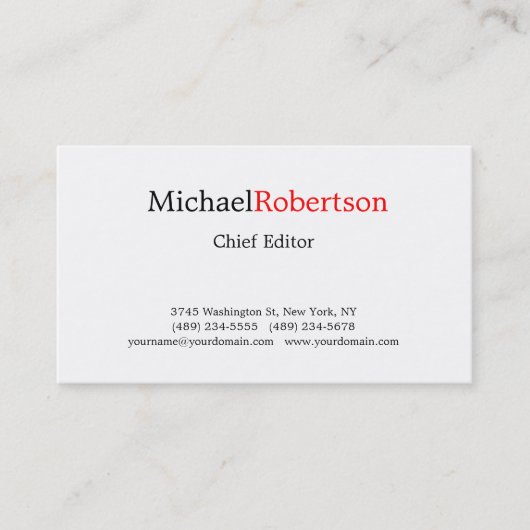 Moderne, minimalistische legant professional visitekaartje (Voorkant)