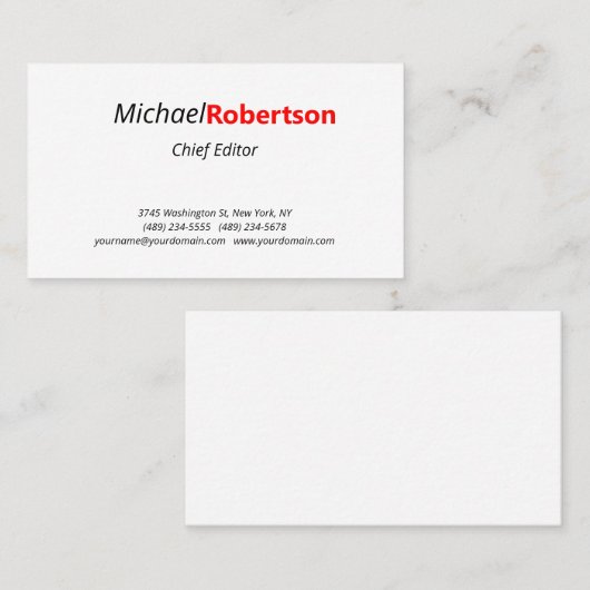 Moderne, minimalistische legant professional visitekaartje (Voorkant / Achterkant)