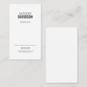 Moderne, minimalistische legant professional visitekaartje (Voorkant / Achterkant)