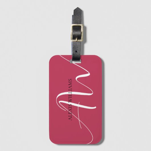 Moderne, minimalistische legant Script Professiona Bagagelabel (Voorkant (verticaal))