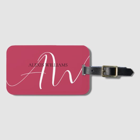 Moderne, minimalistische legant Script Professiona Bagagelabel (Voorkant (horizontaal))