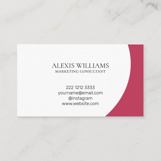 Moderne, minimalistische legant Script Professiona Visitekaartje (Achterkant)