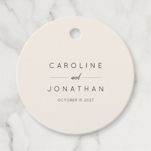 Moderne minimalistische legante aangepaste bruilof bedankjes labels (Voorkant)