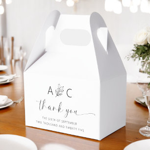 Moderne minimalistische legante bruiloft bedankdoosjes