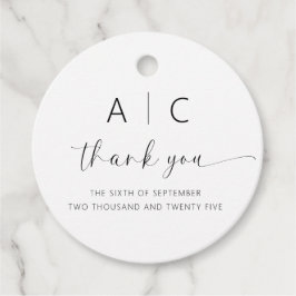 Moderne minimalistische legante bruiloft bedankjes labels