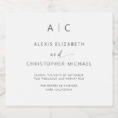 Moderne minimalistische legante bruiloft bier etiket (Enkel label)