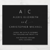 Moderne minimalistische legante bruiloft likeurfles etiket (Enkel label)