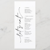 Moderne minimalistische legante bruiloft menu (Voorkant)