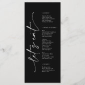 Moderne minimalistische legante bruiloft menu (Voorkant)